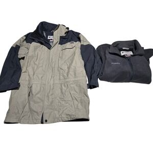 Columbia Titanium Men's M Omni-Tech 3-in-1 Interchange Coat w/ Fleece Liner